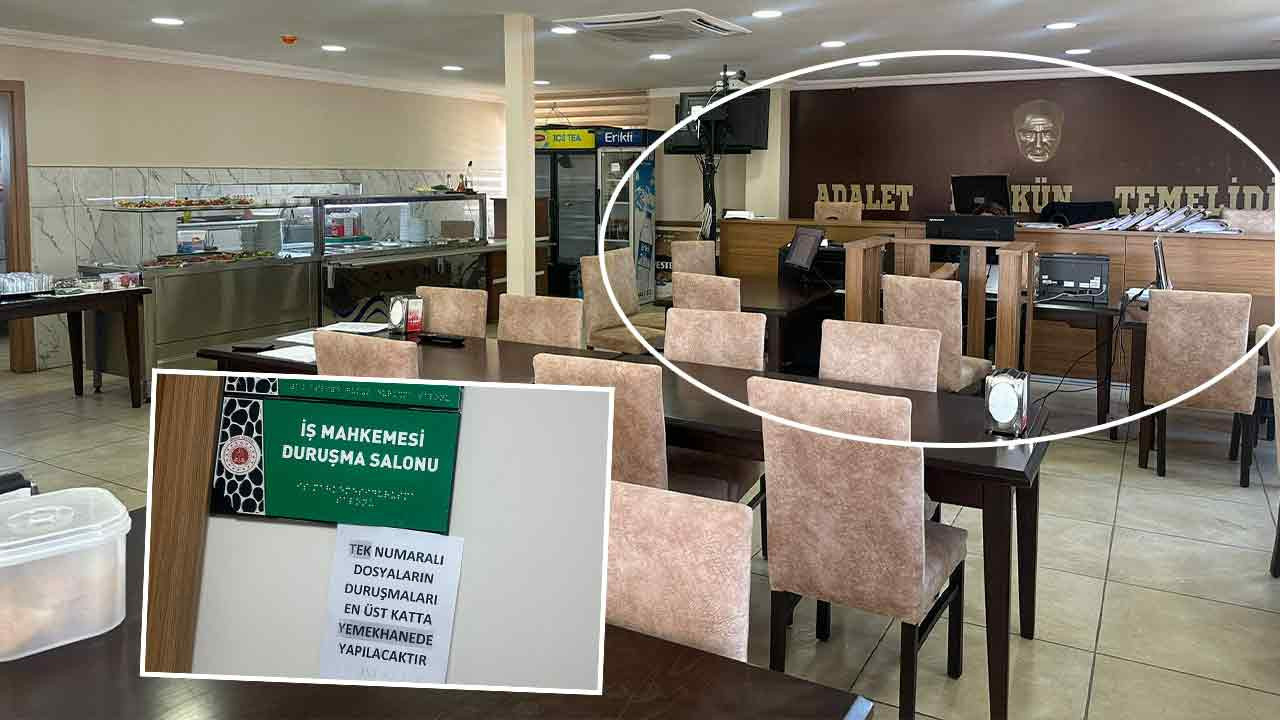 Duruşma yemekhanede yapıldı