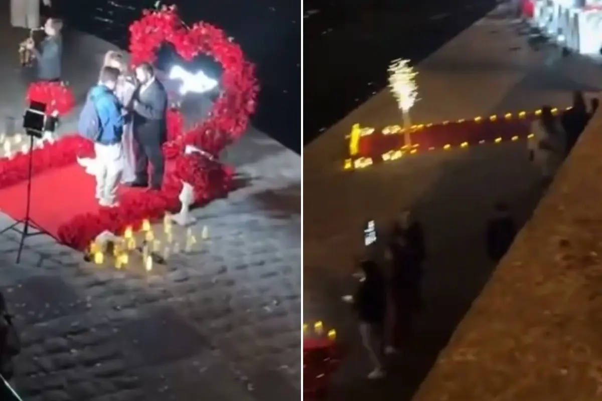 Eyfel Kulesi manzarasında evlenme teklif etmek isteyenlerin yoğunluğu kameralara yansıdı