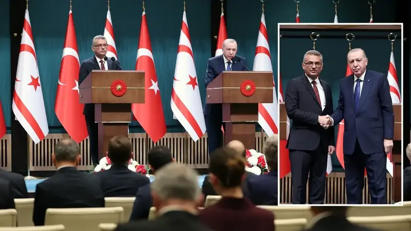 Cumhurbaşkanı Erdoğan ve KKTC Cumhurbaşkanı Erhürman’dan ortak basın açıklaması: Kıbrıs milli davamız
