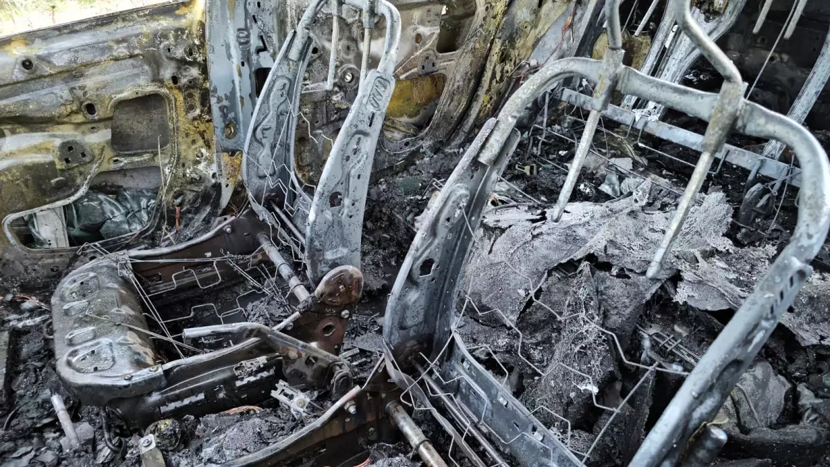 Edirne’de Otomobil Alev Aldı