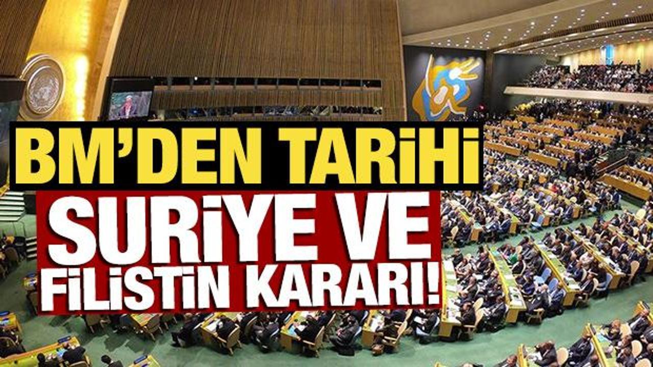 BM’den tarihi Suriye ve Filistin kararı!