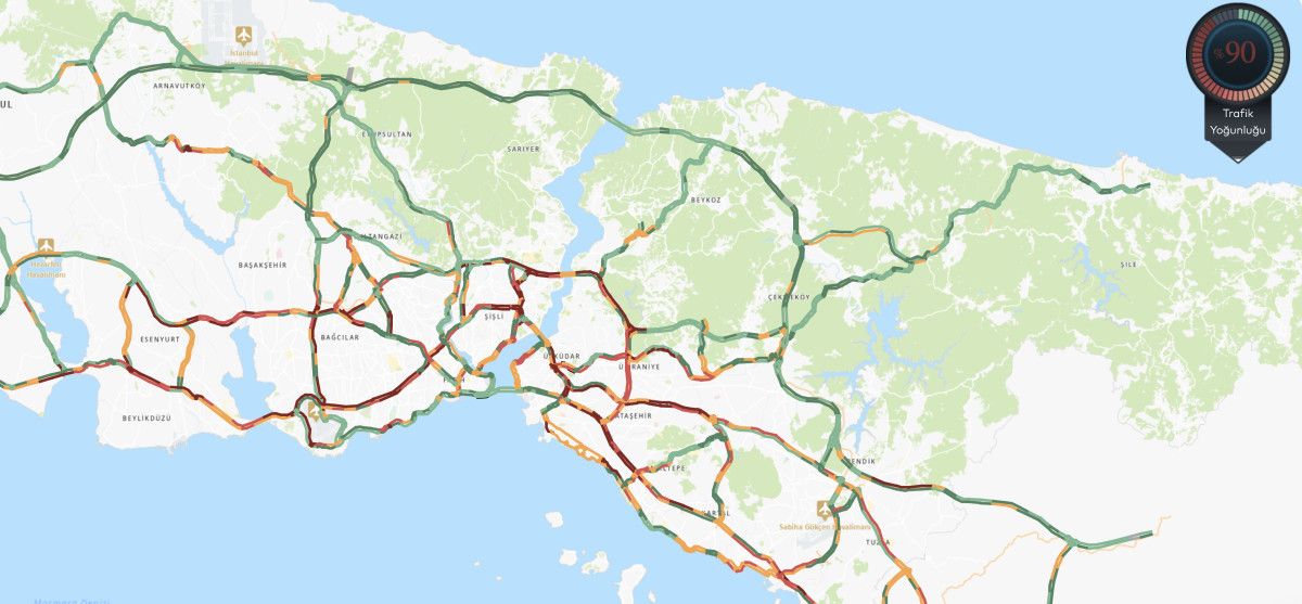 İstanbul’da trafik kilit: Yoğunluk yüzde 90’a ulaştı