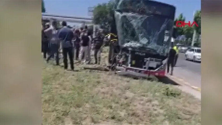 Ankara’da belediye otobüsü kaza yaptı! Yaralılar var